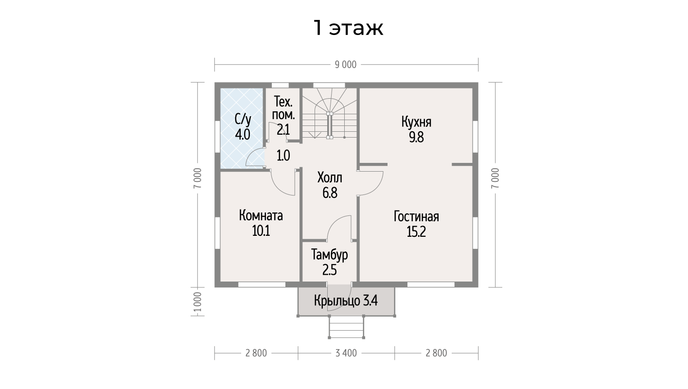 1 этаж — без мебели