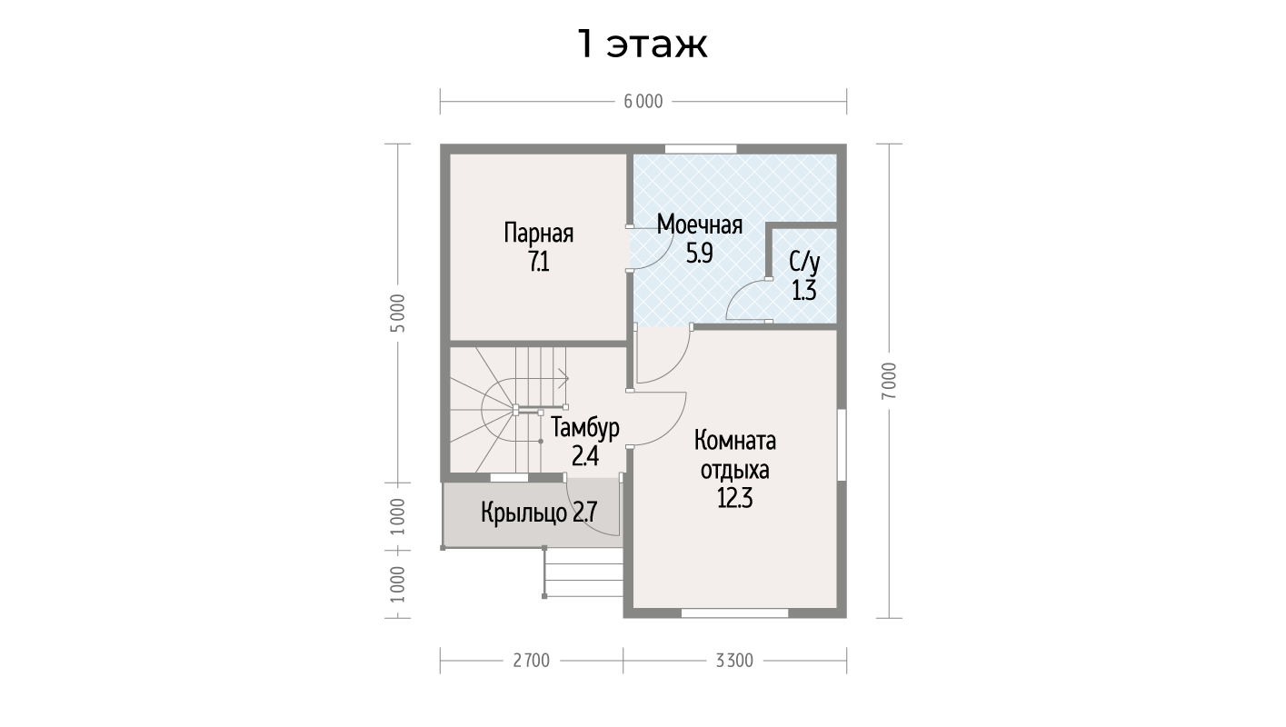 1 этаж — без мебели