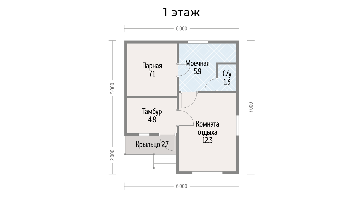 1 этаж — без мебели